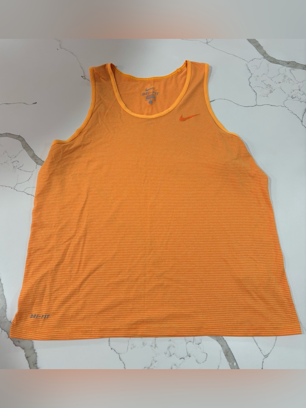 Nike Men’s Orange Striped Dri-FIT Tank Top